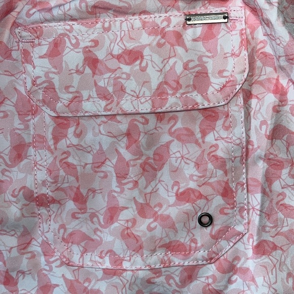 🆕 Men’s Vintage Summer Swim Trunks Pink Flamingos Swimwear Quick Dry Size L - Picture 8 of 10